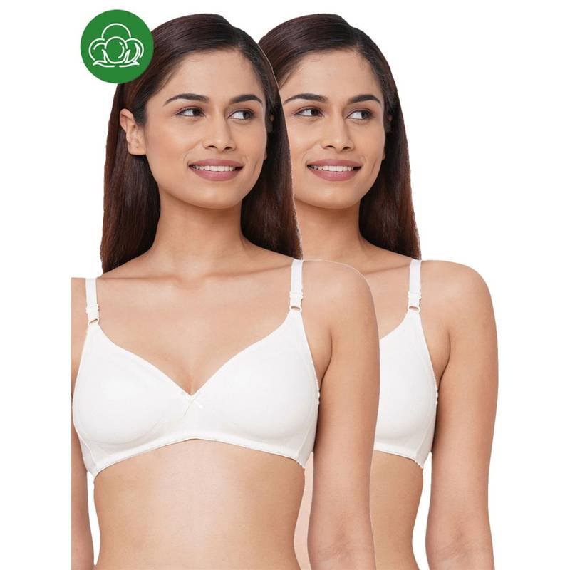 Inner Sense Organic Cotton Triangular Bras With Supportive Stitch- Pack Of 2-Multi-Color (30B)