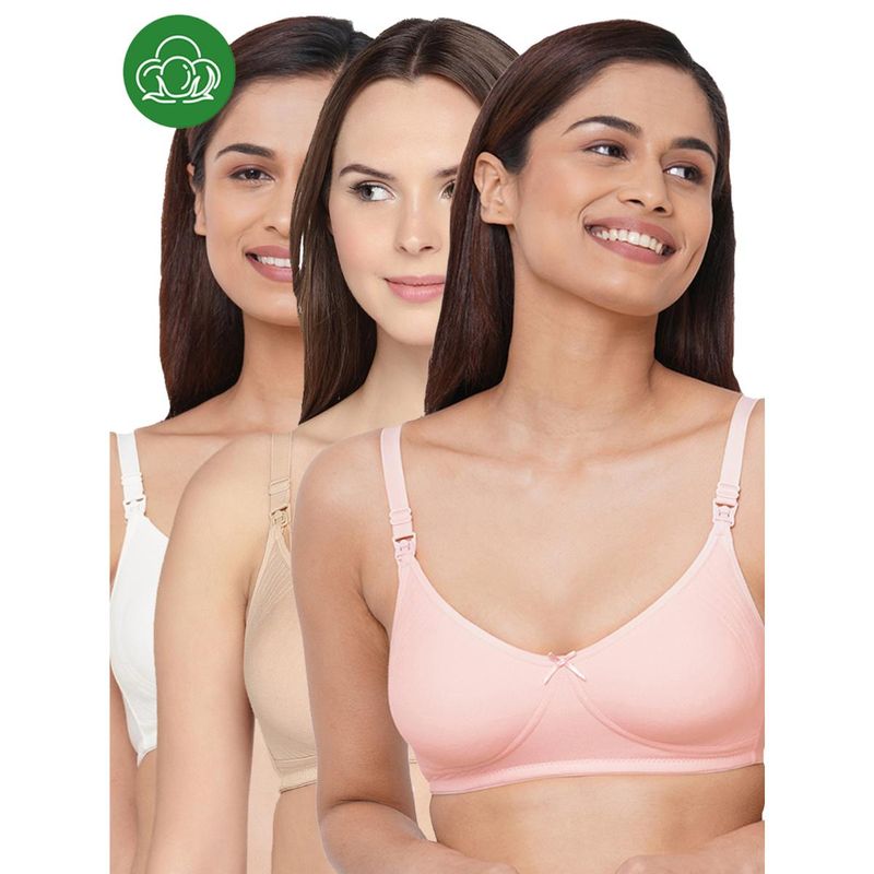 Inner Sense Organic Cotton Antimicrobial Soft feeding Bra (Pack of 3) (34B)