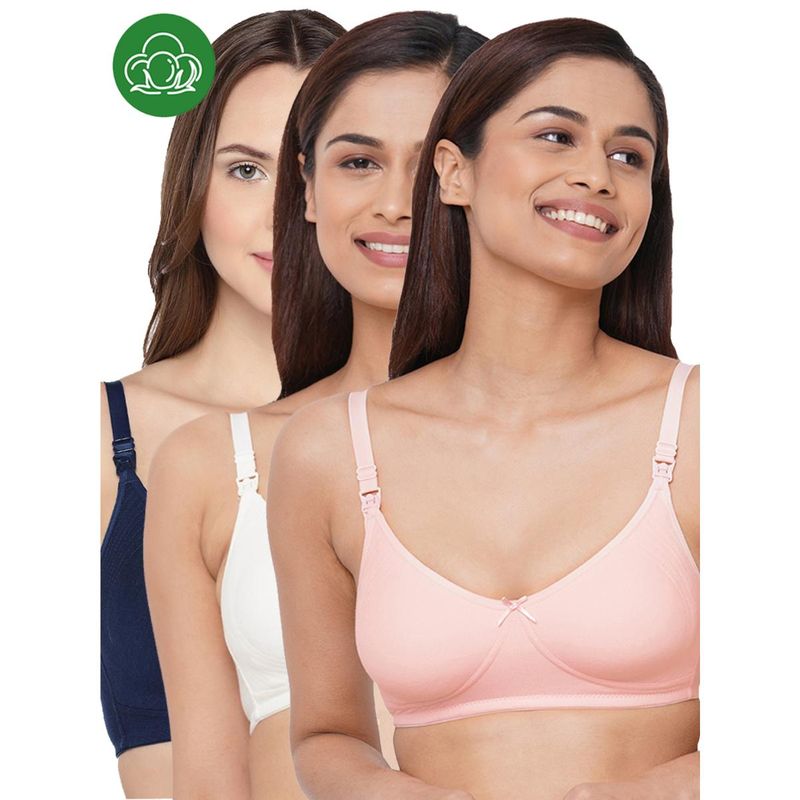 Inner Sense Organic Cotton Antimicrobial Soft feeding Bra (Pack of 3) (34C)