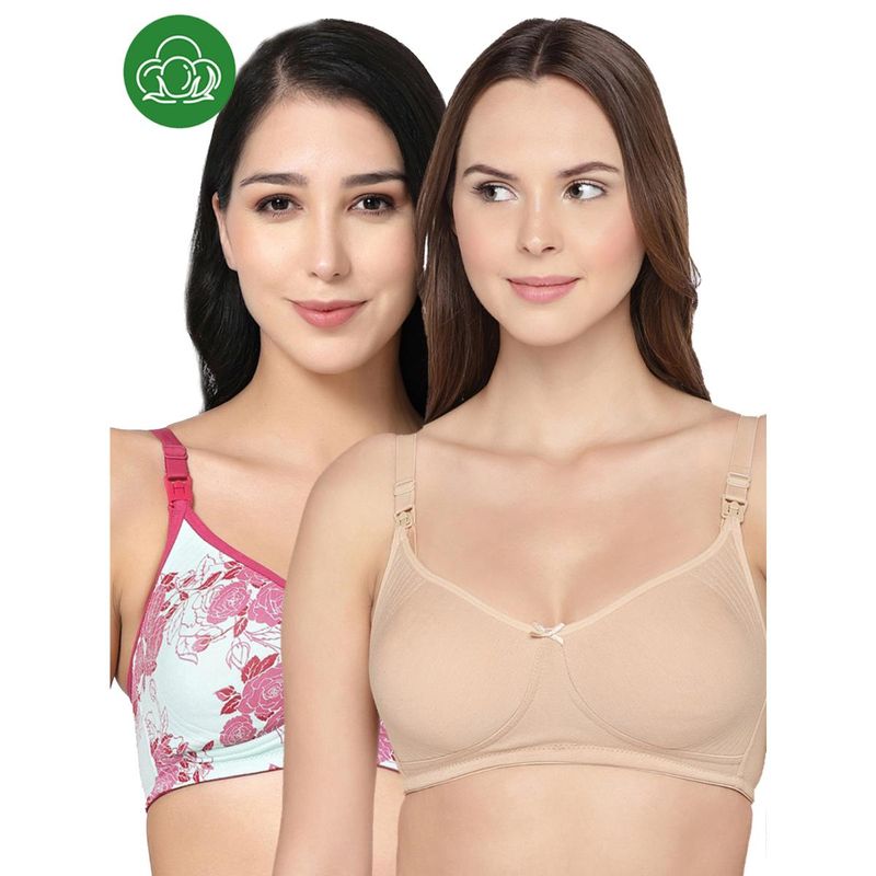 Inner Sense Organic Cotton Antimicrobial Soft feeding Bra (Pack of 2) (34B)