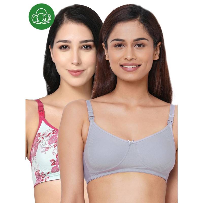 Inner Sense Organic Cotton Antimicrobial Soft feeding Bra (Pack of 2) (42B)