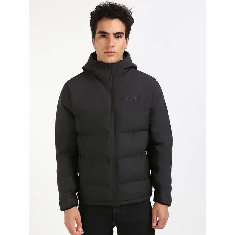 Calvin Klein Black Logo Regular Fit Polyester Puffer Jacket (M)