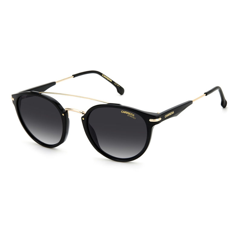 Carrera Sunglasses Dark Grey Shaded Lens Pantos Sunglass Black Gold
