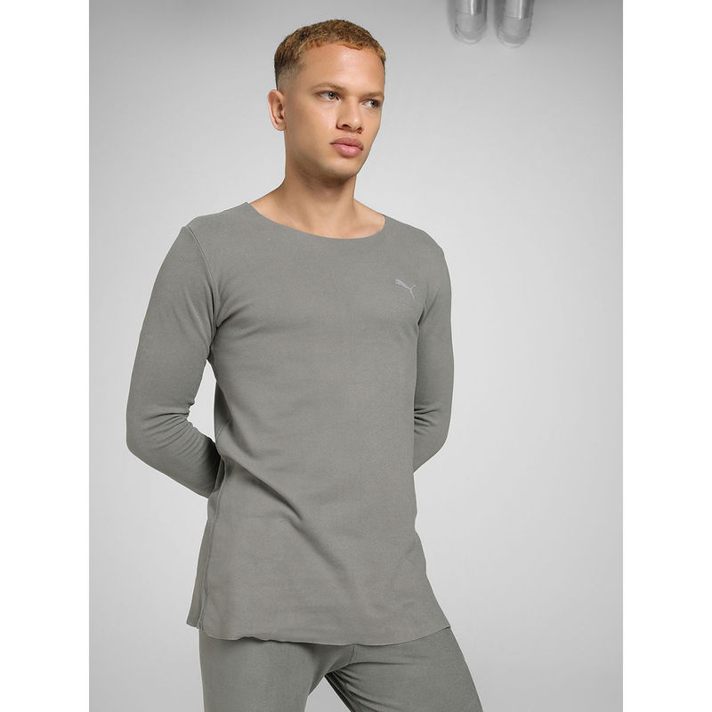 Puma Thermoshield Mens Long Sleeve Thermal Top Grey (L)