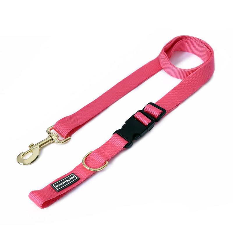 Heads Up For Tails Adjustable Nylon Dog Leash - Pink (Medium)