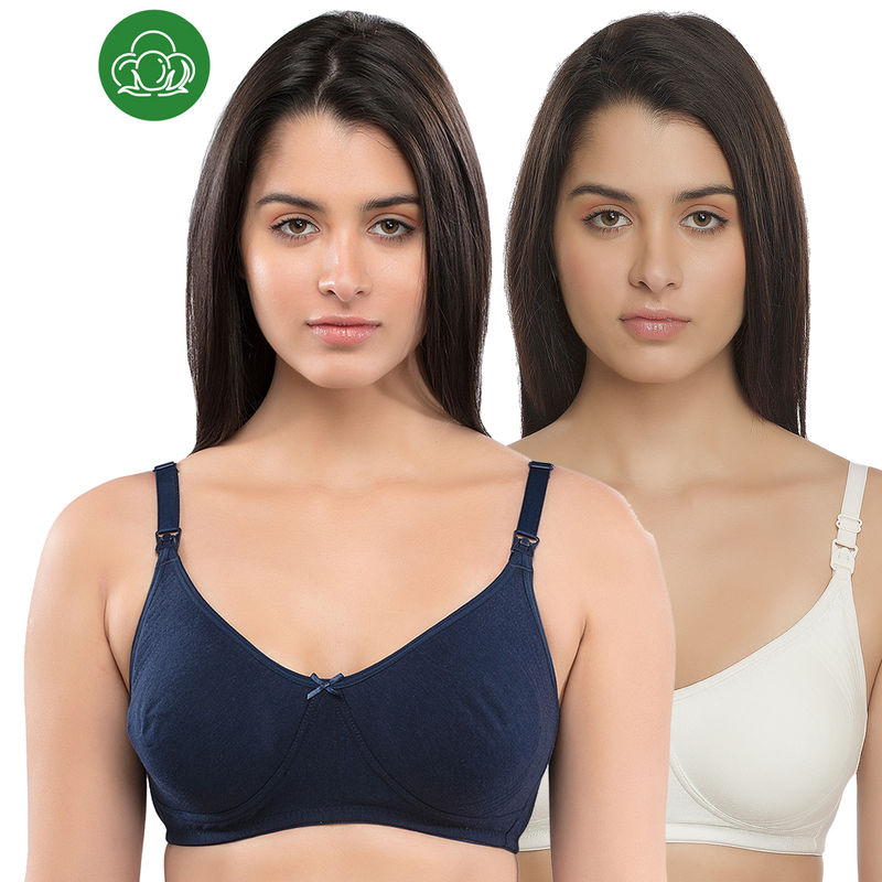 Inner Sense Women's Full Cup Nursing Bra Pack of 2 - Multi-Color (34B)