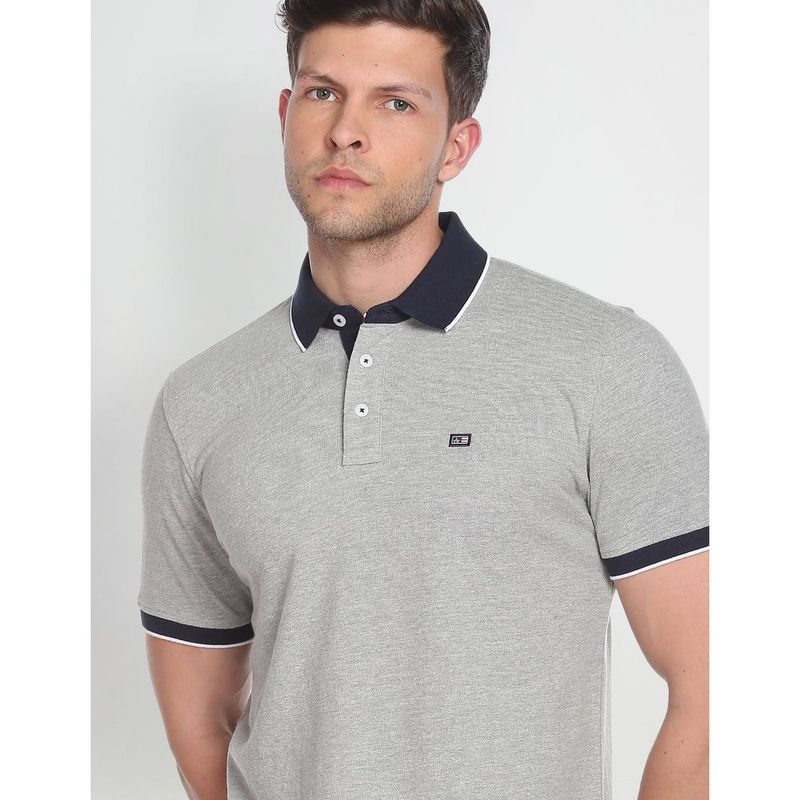 Arrow Sports Tipped Contrast Collar Polo Shirt (S)