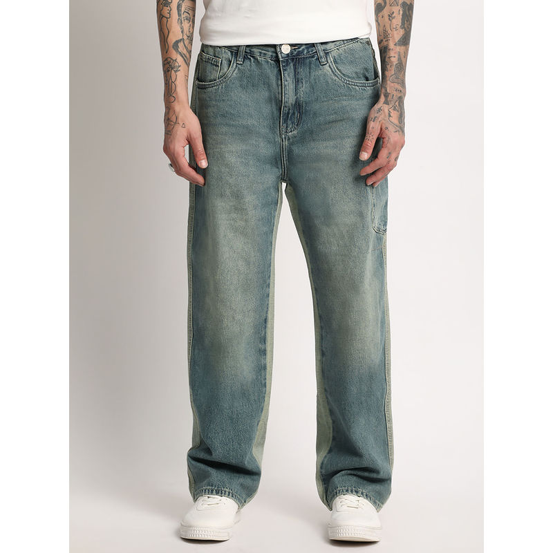 THE BEAR HOUSE Men Blue Cotton Flared Fit Jean (32)