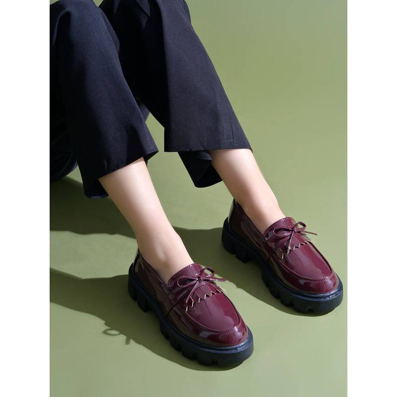 Shoetopia Women Maroon Loafers (EURO 36)