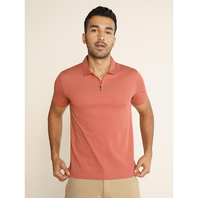 DaMENSCH Men Coral Thermoregulating Regular Fit Polo T-shirt (S)
