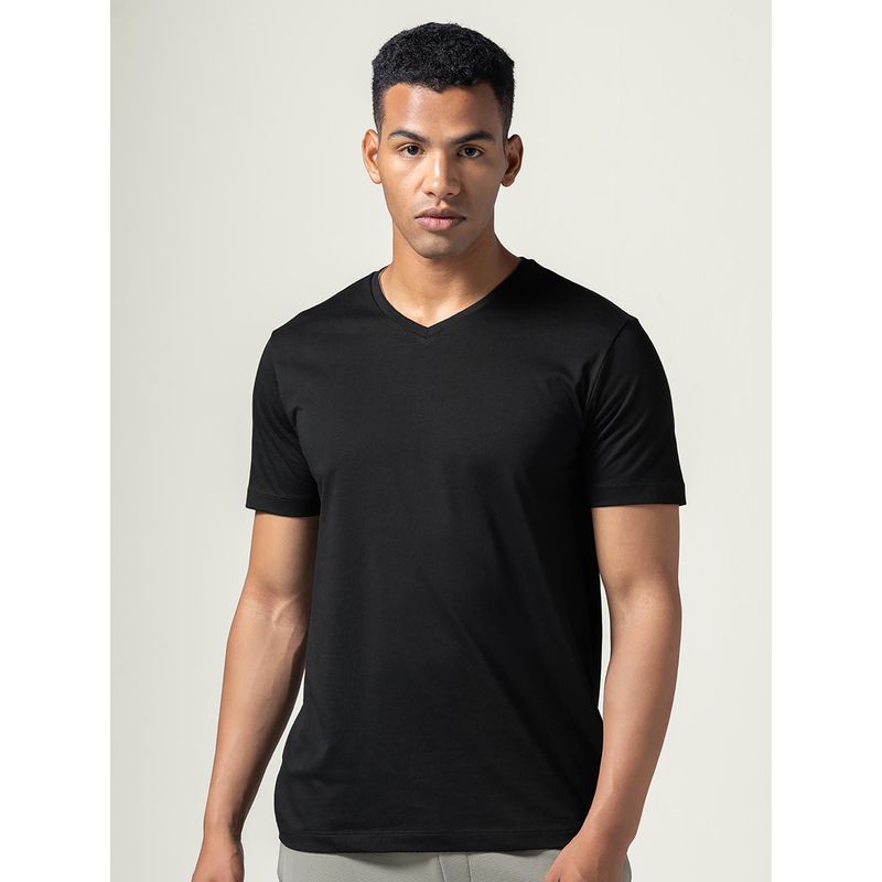 Buy DaMENSCH Men Grey Breeze Ultralight V-Neck Solid T-Shirt Online