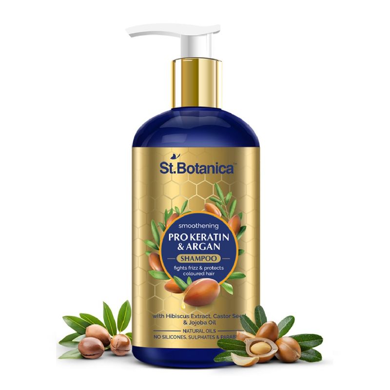 St.Botanica Smoothening Pro Keratin & Argan Shampoo for Dry, Damaged Hair, No Parabens & Sulphates