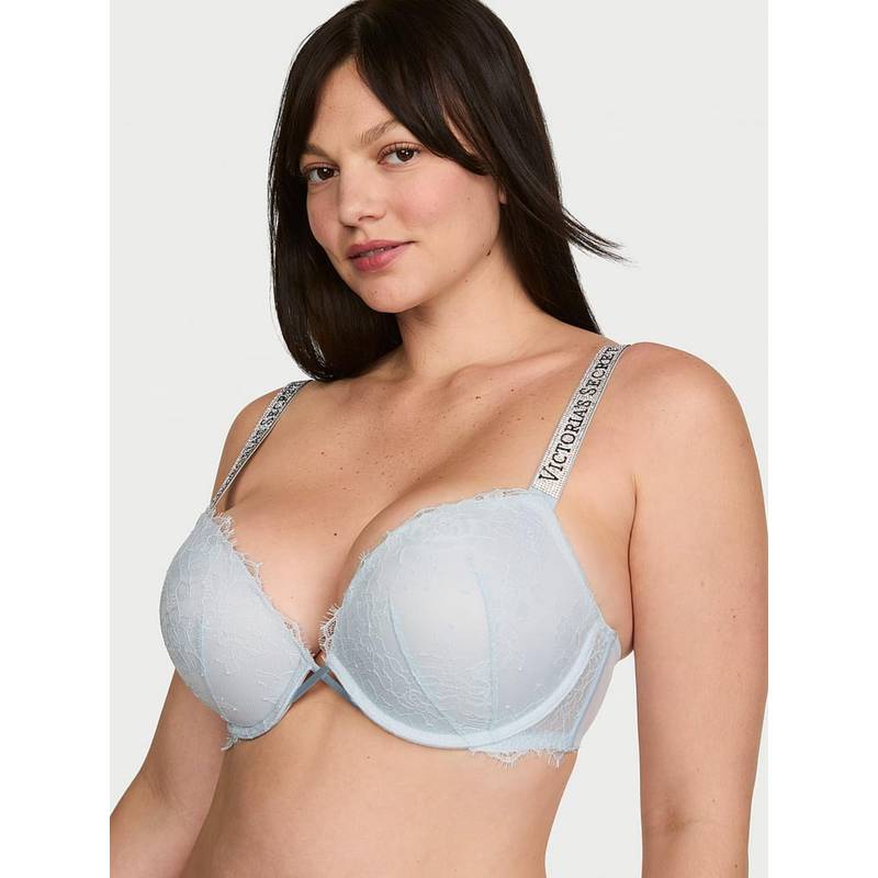 Victoria's Secret Very Sexy Shine Strap Lace Push-Up Blue Bra (32A)