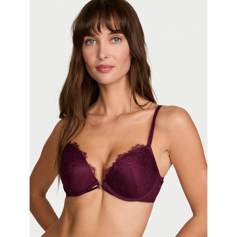 Victoria's Secret Very Sexy Rose Lace Push-Up Wine Bra (36D)