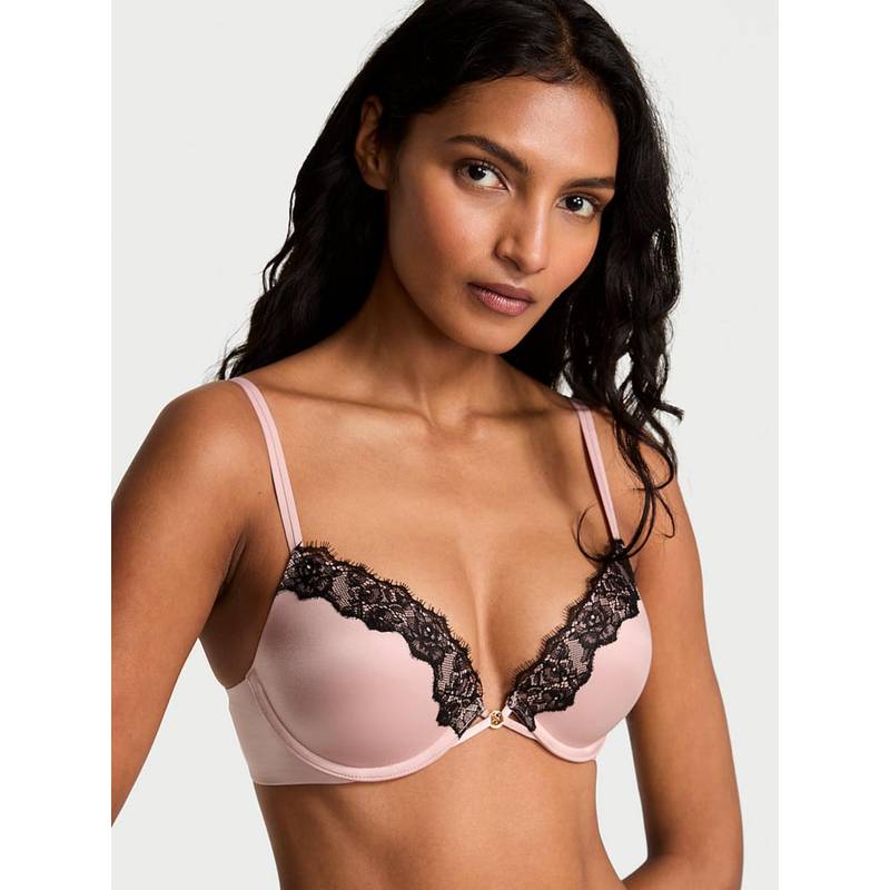 Victoria's Secret Very Sexy Smooth Lace-Trim Push-Up Pink Bra (34DD)