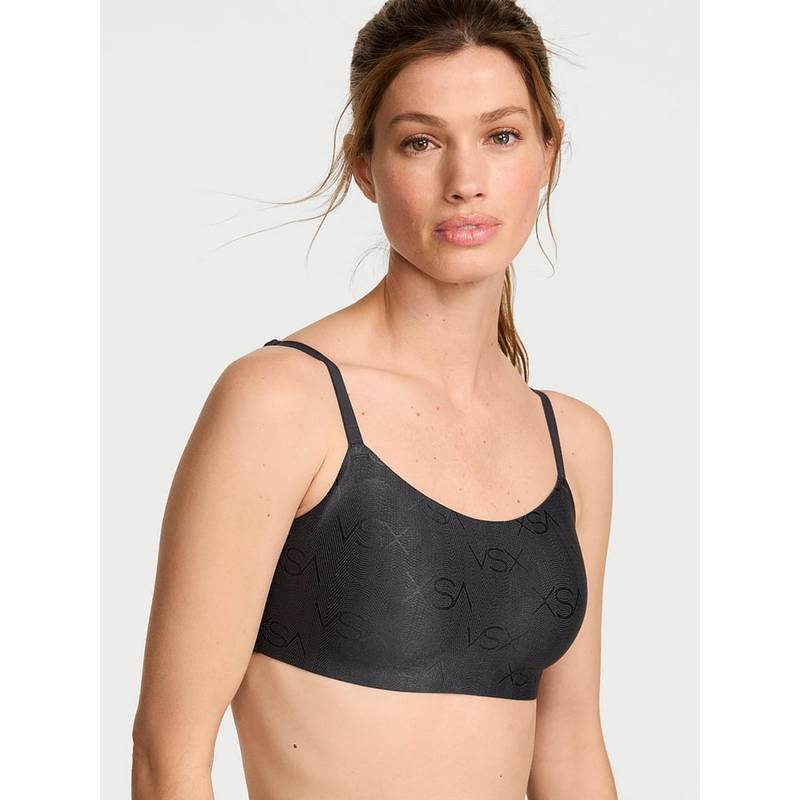 Victoria's Secret VSX LUXShine Logo Stretch-Comfort Black Bra (XS)