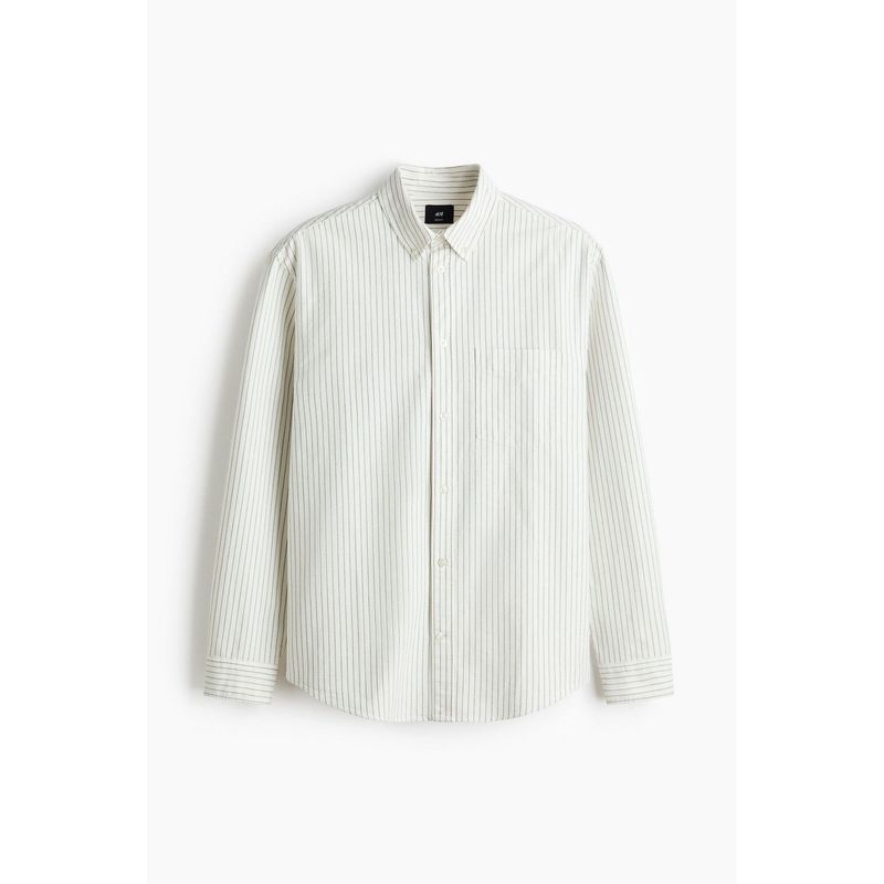 H&M Men White Regular Fit Oxford Shirt (S) (S)