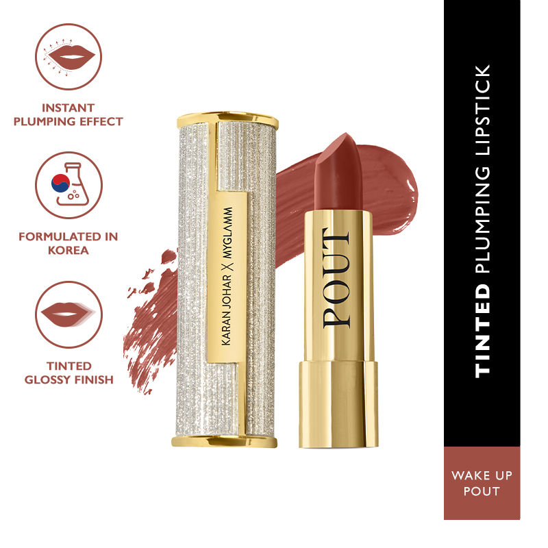 MyGlamm POUT by Karan Johar Glossy Tinted Plumping Lipstick - Wake Up Pout