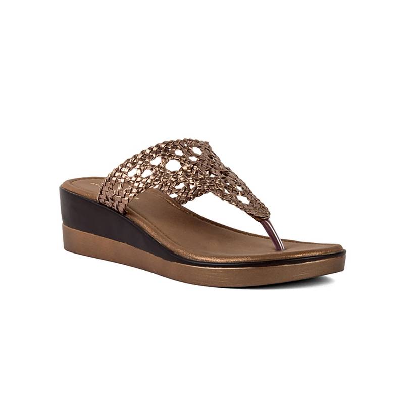 Vanilla Moon Patterned Bronze Wedges (UK 3)