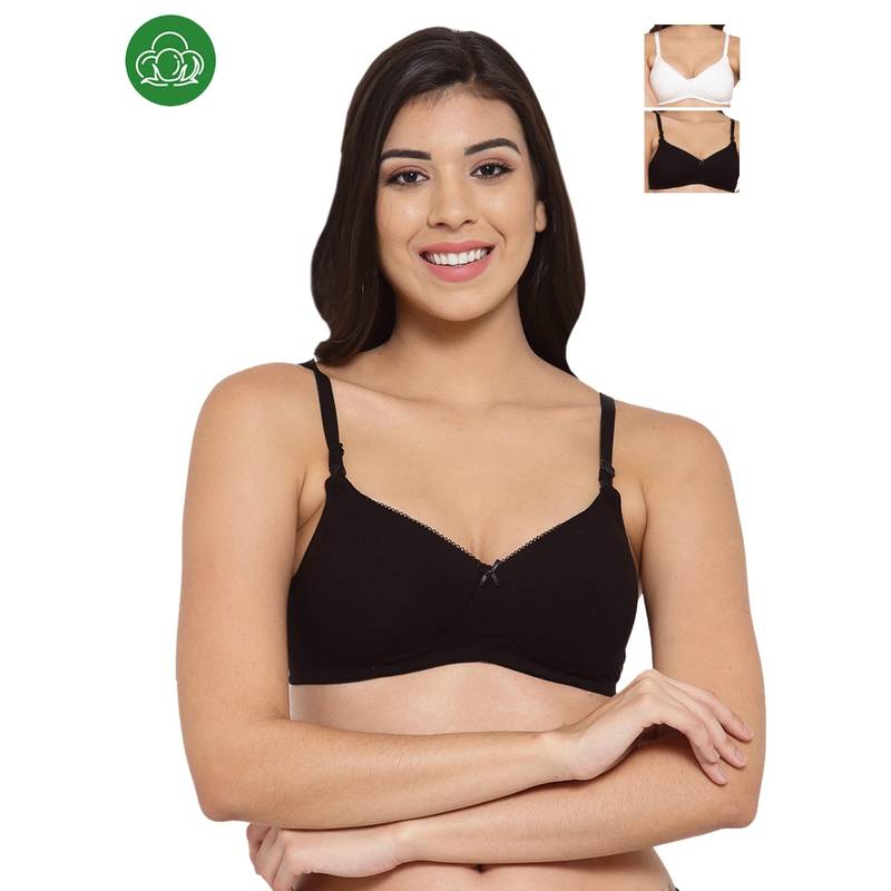 Inner Sense Organic Cotton Antimicrobal Padded T-Shirt Bra -Pack Of 3 -Multi-Color (36D)
