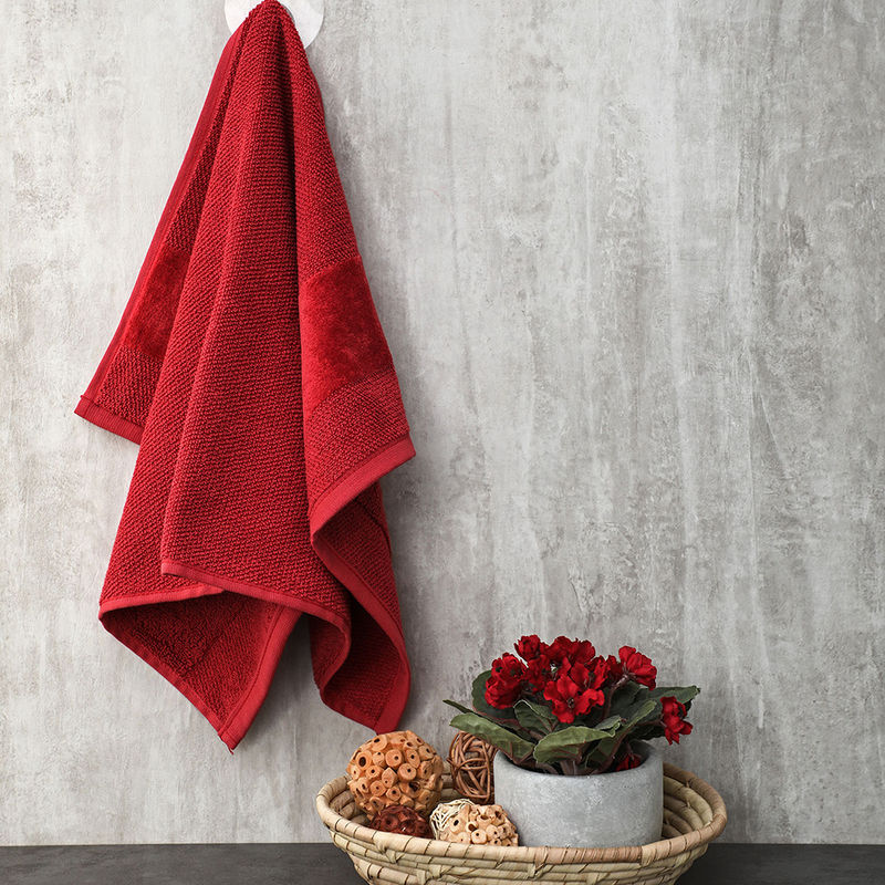 Pure Home + Living Set Of 4 Red Hand Towels Buy Pure Home + Living Set