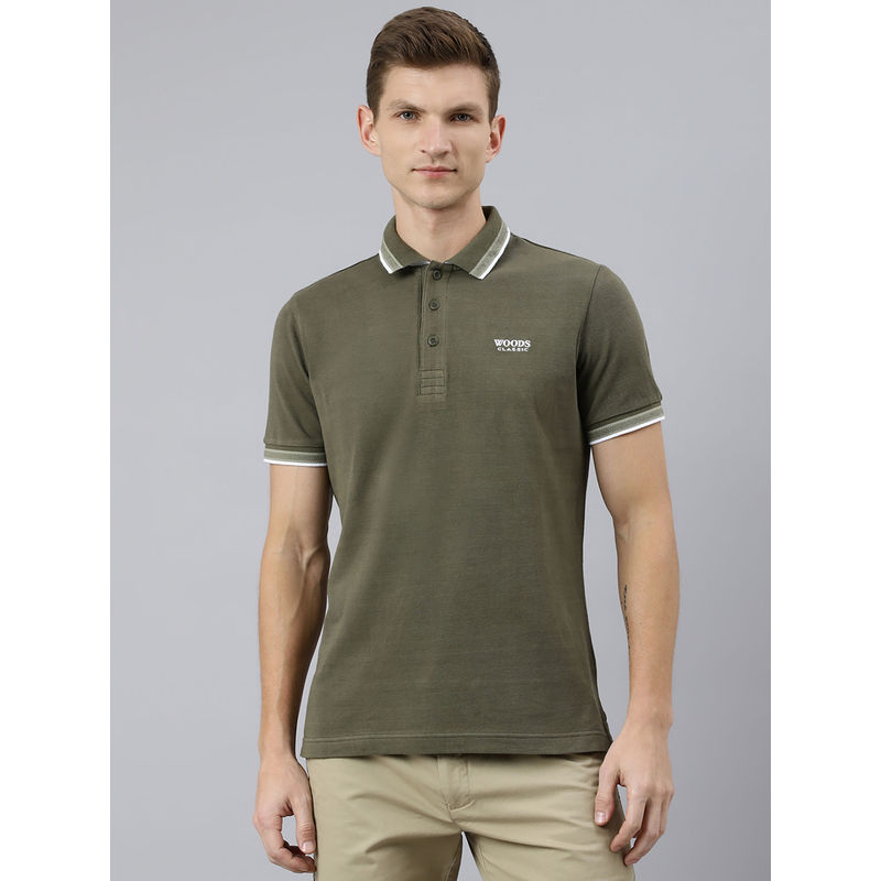 WOODS Polo T-Shirts Olive (S)