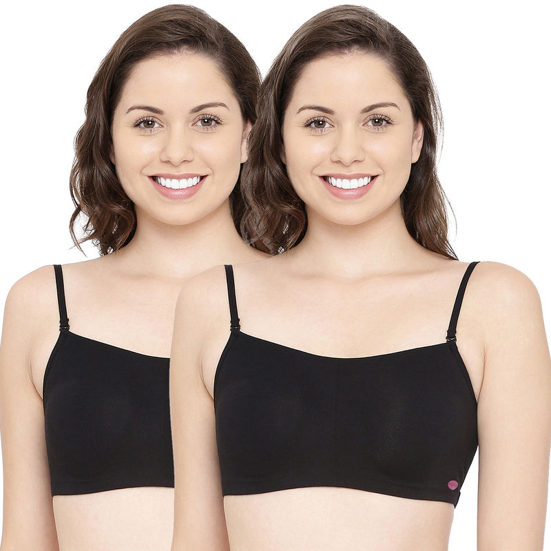 Enamor Moulded Double Layer Front Non Padded Wirefree High Coverage Cotton Cami Bra A022 (XL)