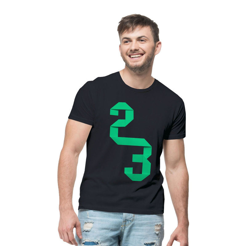 THREADCURRY Twenty-Three Creative Graphic Printed T-Shirt for Men (L)