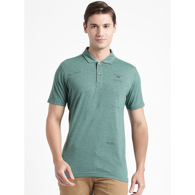 Wildcraft Ctn Poly Slub Polo -Green (M)