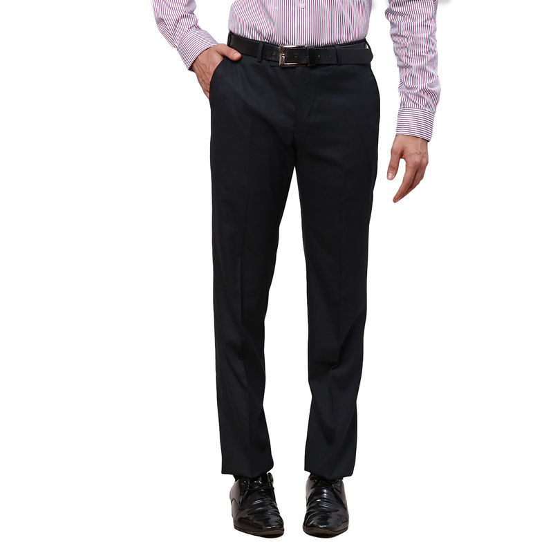 Park Avenue Regular Fit Checkered Dark Blue Formal Trouser (38)