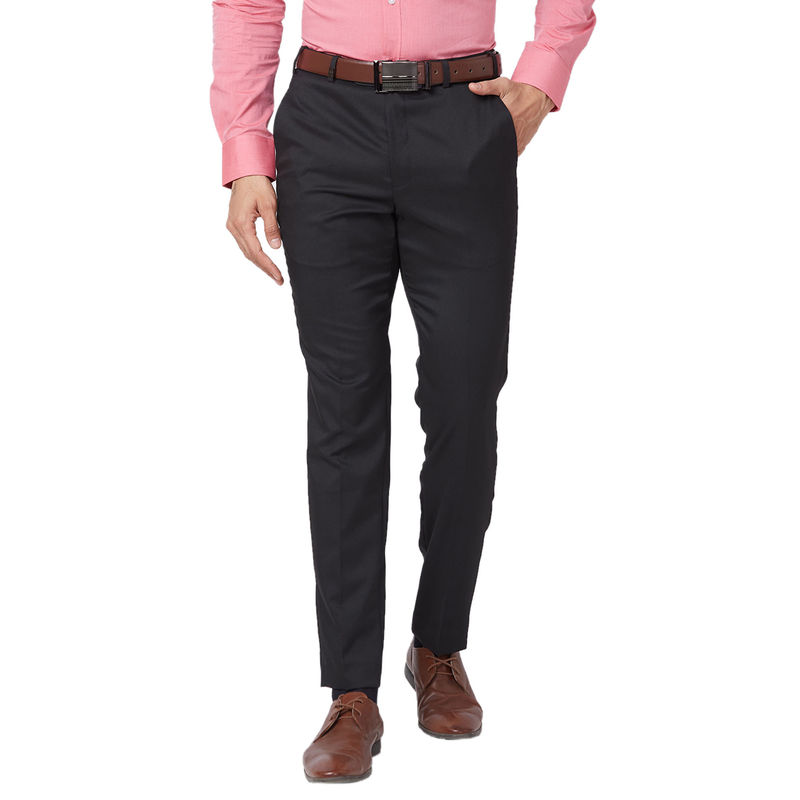 Park Avenue Super Slim Fit Solid Black Formal Trouser (32)