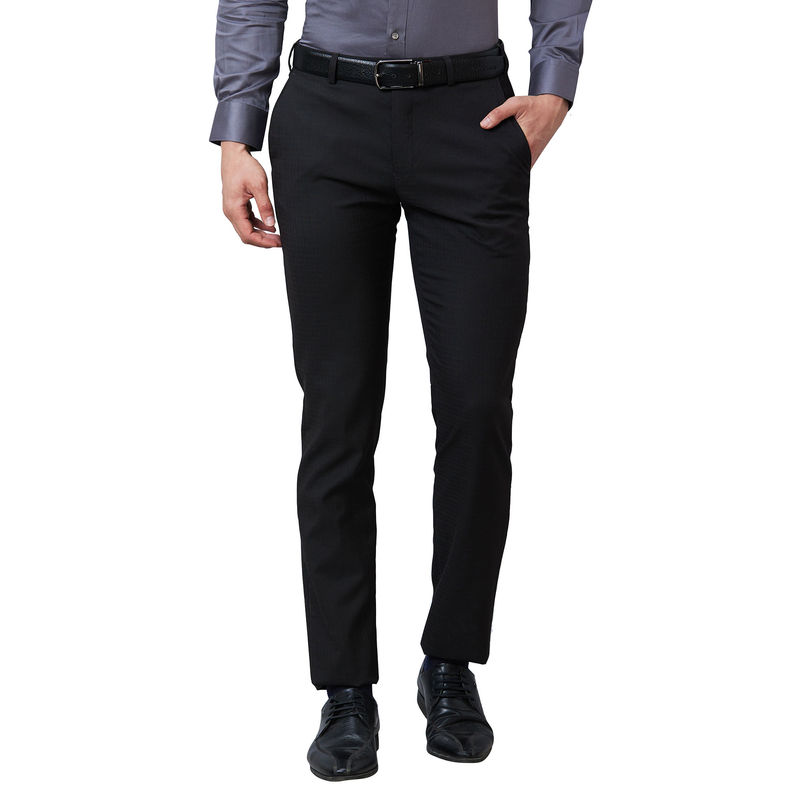 Raymond Slim Fit Solid Dark Black Formal Trouser (38)