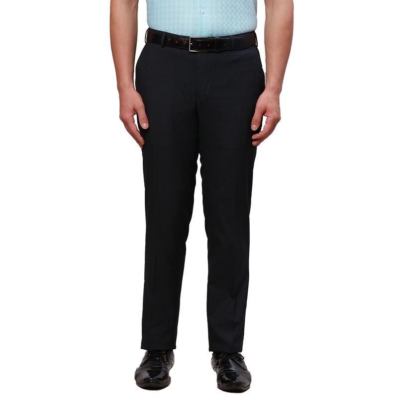 Raymond Slim Fit Checkered Black Formal Trouser (34)