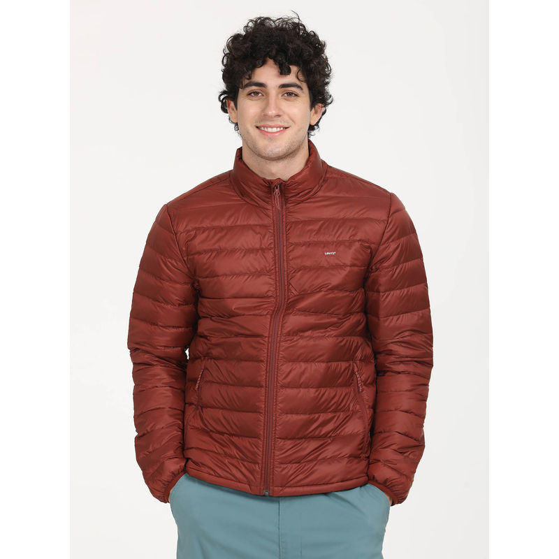 Levi's Brown Solid Full Sleeves Jacket (2XL)