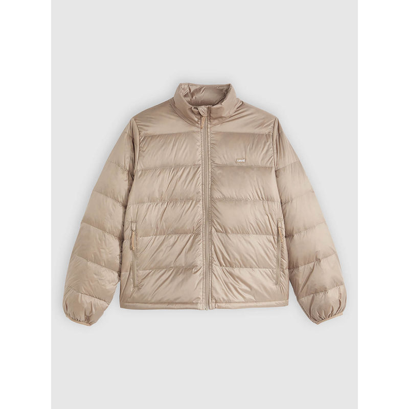 Levi's Beige Solid Full Sleeves Jacket (S)