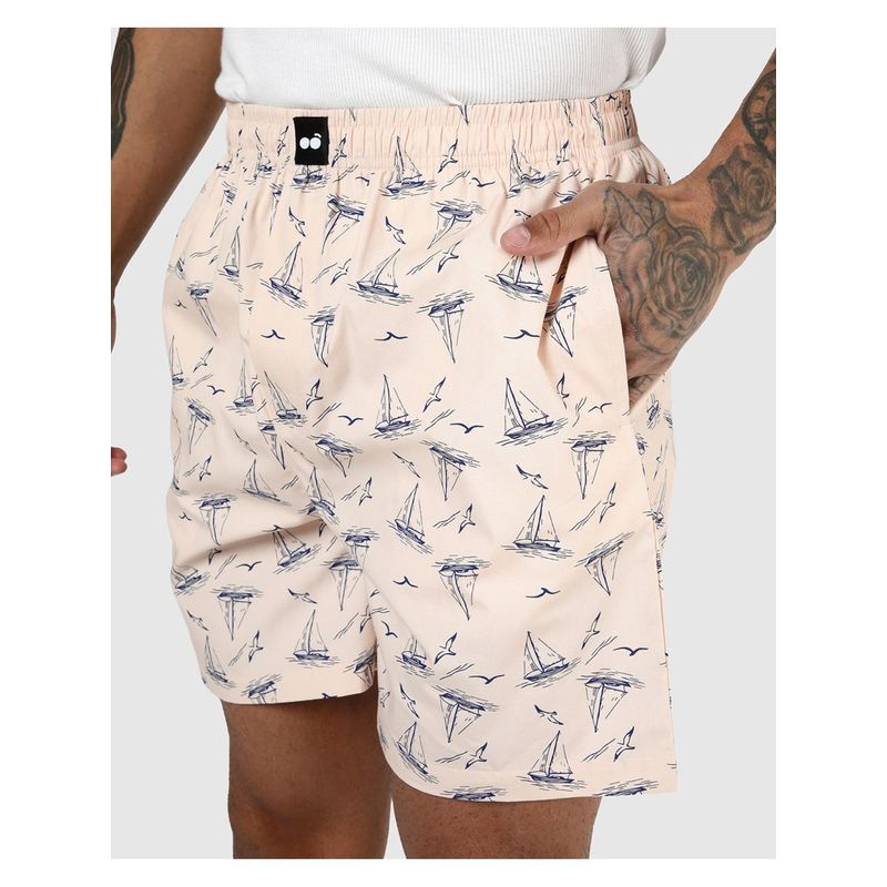 Bewakoof Mens Beige All Over Printed Boxers (S)