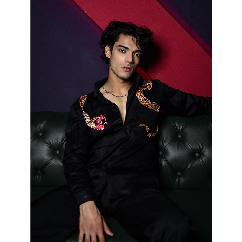 Loudless Serpent Printed Shirt for Men (M)