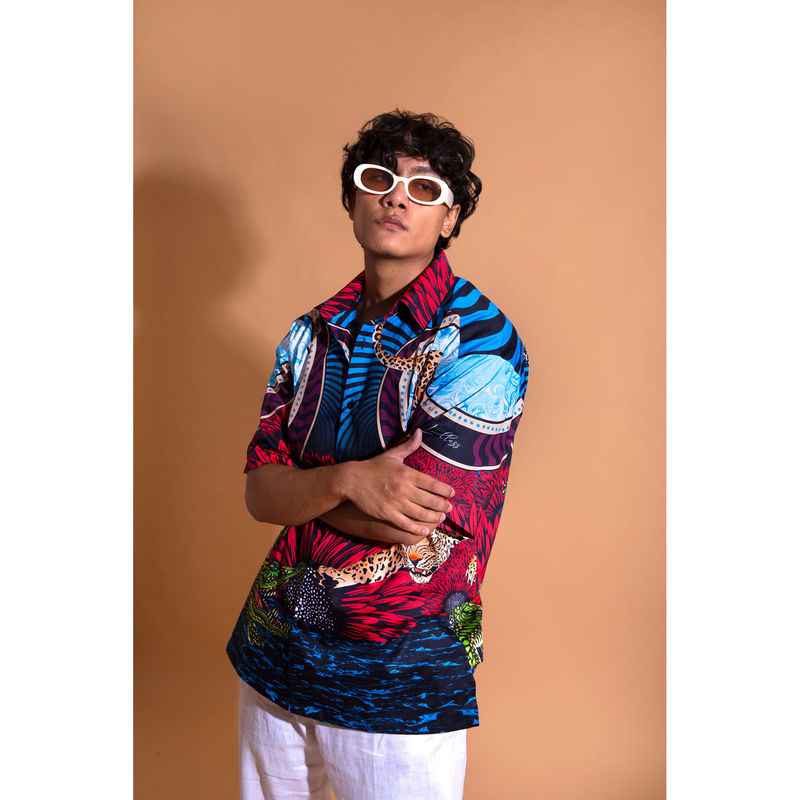 Loudless Rob Tier Printed Half Sleeves Shirt for Men (M)