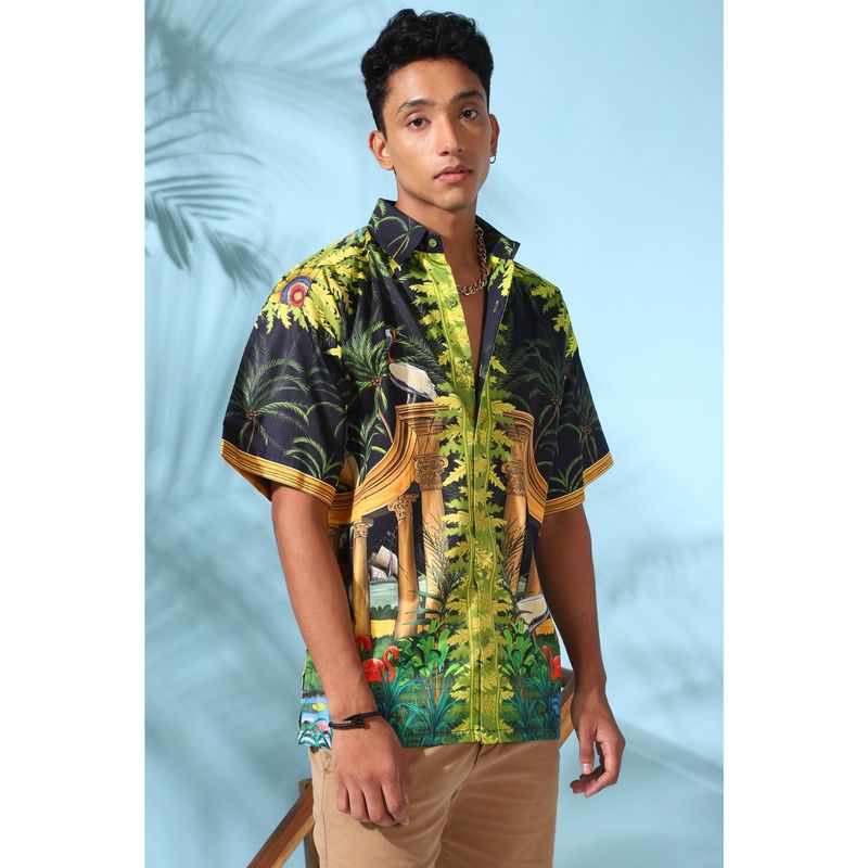 Loudless Enchantment Printed Half Sleeves Shirt for Men (L)
