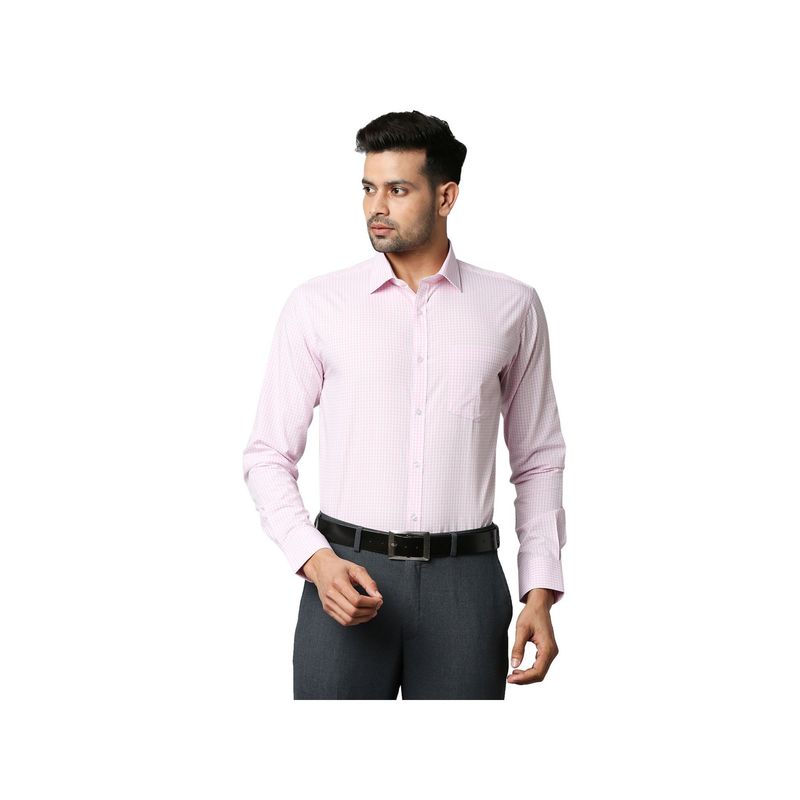 Park Avenue Medium Red Checkered Formal Shirt (42)