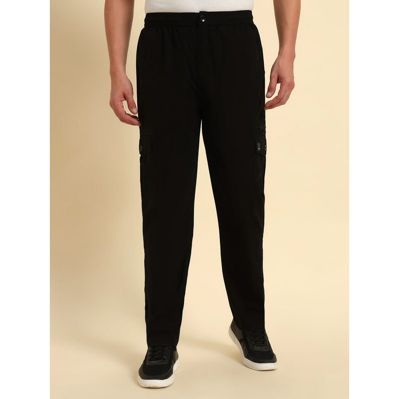 Cantabil Men Black Solid Regular Fit Lower Trackpant (M)