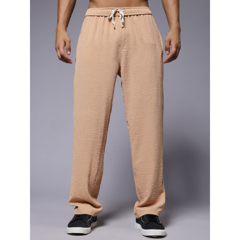 PRONK Cotton Beige for Men Relaxed Fit Track Pant (XL)