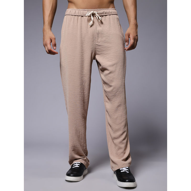 PRONK Cotton Brown for Men Relaxed Fit Track Pant (S)