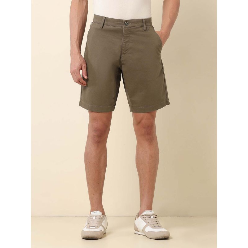 U.S. POLO ASSN. Men Slim Fit Solid Brown Chino Shorts (36)