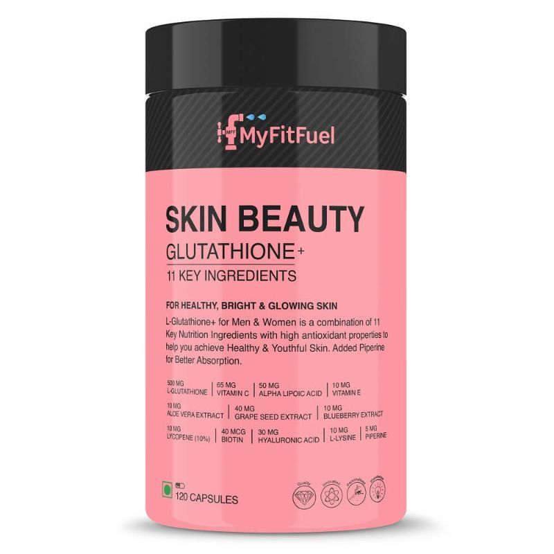 MyFitFuel Skin Beauty Glutathione + Lycopene, Vitamin C & E, Hyaluronic Acid, Biotin (120 capsules)