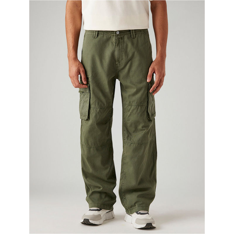 Levi's Men'S Olive Baggy Fit Mid Rise Cargo Pant (30)