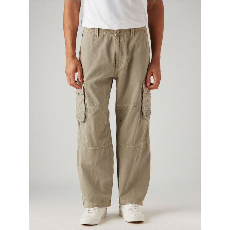 Levi's Men'S Beige Baggy Fit Mid Rise Cargo Pant (30)