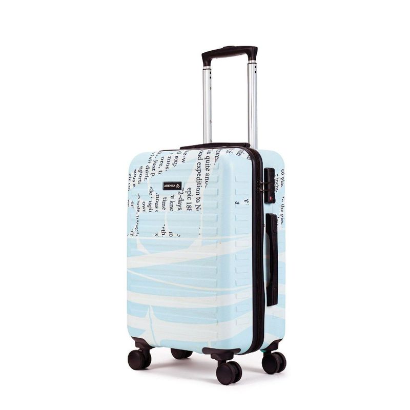 Assembly Polycarbonate Script Printed Cabin Hard Luggage Bag 20 Inches (S)
