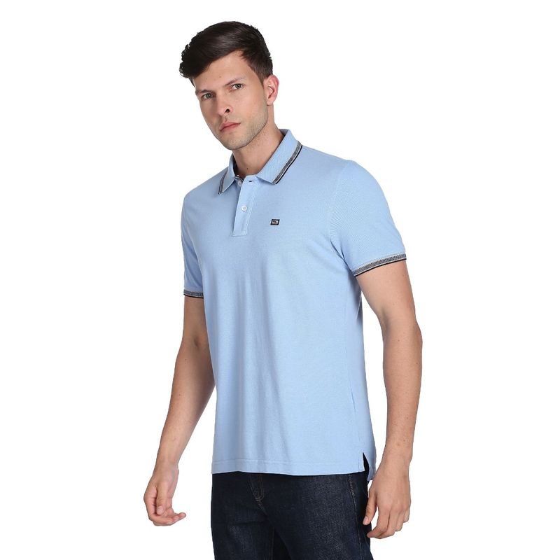 Arrow Sports Blue Solid Polo T-Shirt (L)