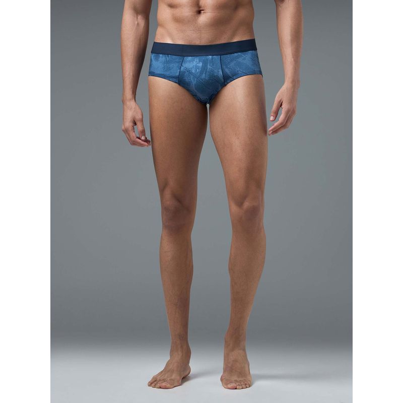Technosport Navy Blue Printed Comfortable Fit Brief (M)